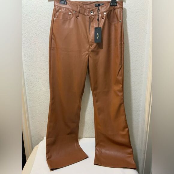 Rag & Bone Casey Cropped Faux Leather Bootcut Trousers NWT - Picture 11 of 13